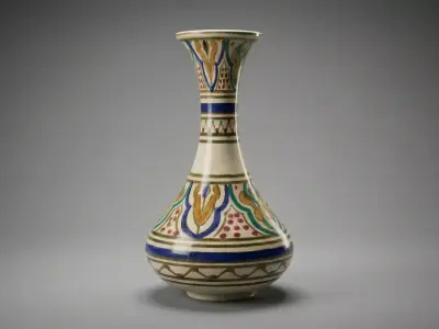 Realistic Traditional Moroccan Ceramic Vase - PBR Low-poly 3D model