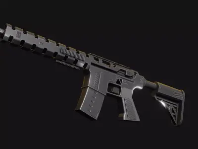 Rifle - 3D Model with Textures Game Ready  Low-poly 3D model