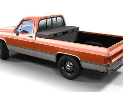 1980s generic industrial pickup Low-poly 3D model
