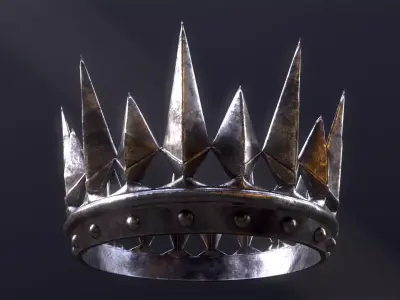 Old Medieval Dark Crown Low-poly 3D model