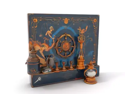 Antique Nautical Instrument model pack Low-poly 3D model
