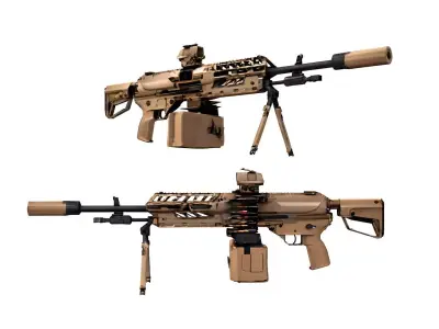 M250 light machine gun 3D model
