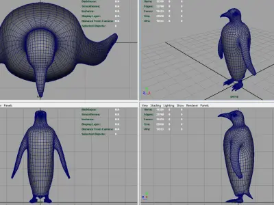Penguin Low-poly 3D model purchase