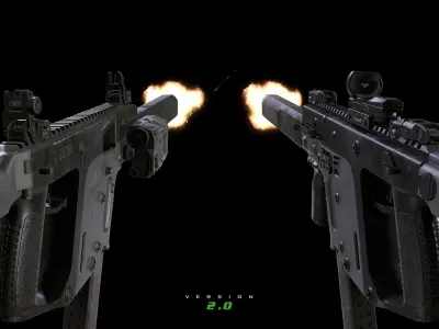 SBG Submachine Gun Low-poly 3D model