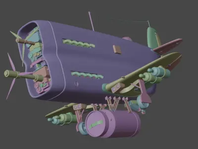 plane airplane flying in sky 3D model by Serhii465