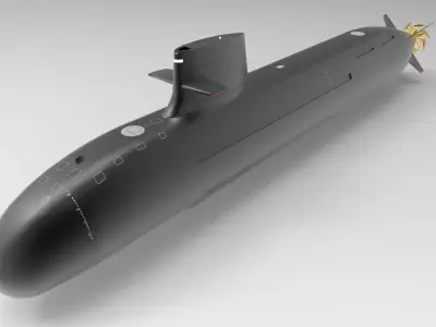 Taigei-Class Submarine  Low-poly 3D model