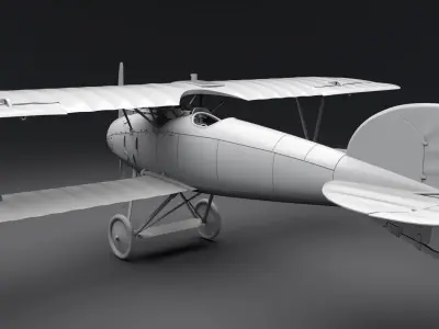 Albatros D WW1 Biplane scale model  3D print model