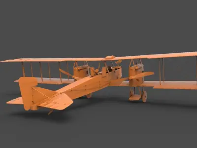 C - 22 orange biplane 3D print model