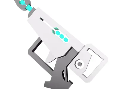 3d cartoon future arm laser and plasma gun icon 3D model purchase