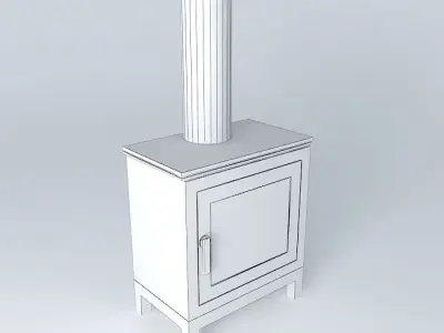 Wood fire burner 3D model