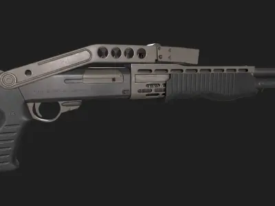 Spas-12 shotgun Low-poly 3D model