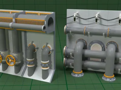 Industrial Walls Collection 1 - 20 pieces 3D model