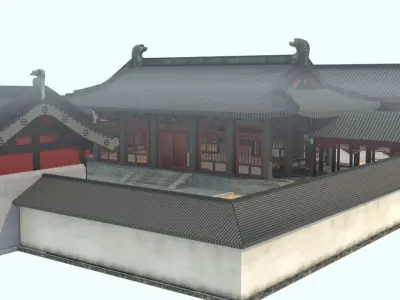 Chinese courtyard house 3D model purchase