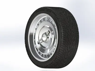 Custom wheels Schott BelAir 22inch for scale model 3D print model