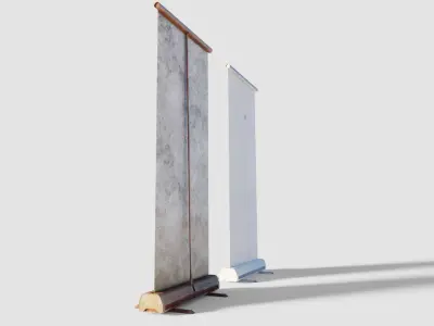 Rollup Banner with clean and dirty pbr textures Low-poly 3D model