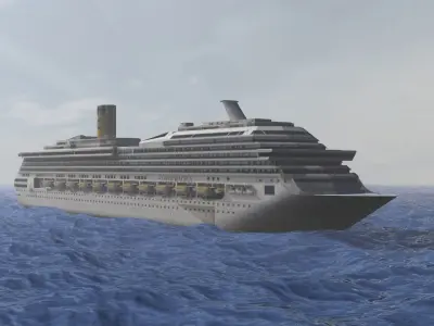 Costa Magica Cruise Ship Low-poly 3D model