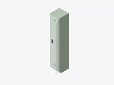 Locker - Plastic - Locka - Classic - Single Tier Low-poly 3D model