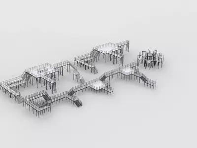 industrial platform set 3D model