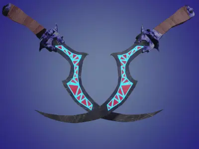 Stylized dagger with transparent inner crystal lwo-poly   Free low-poly 3D model