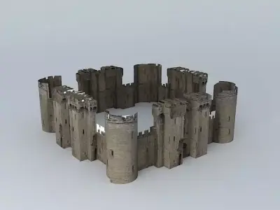 Bodiam Castle 30 minute speed modeling Free 3D model