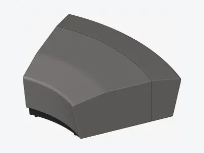 Seating - Contemporary - Blume - Closing - Round - Right Low-poly 3D model