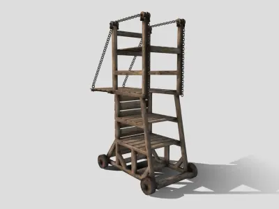 Medieval Siege Tower  Low-poly 3D model