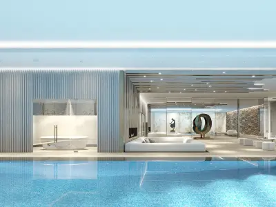 Set 1 - VRay C4D - 4 x Interior Scenes 3D Model Collection