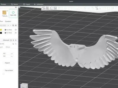 Custom 3D print Minifigure Accessory - Minifigure Wings S1 - 04 3D print model