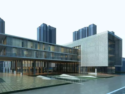 Hotel Building 3D model 13