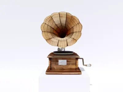 Antique Classic Gramophone  Low-poly 3D model