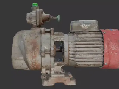 Scanned Rusty Water Pump Motor Low-poly 3D model