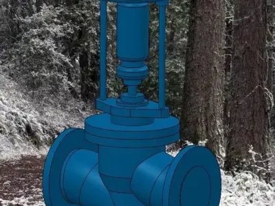 Pneumatic control valve for Catalogue in Plant3D 3D model