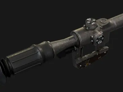 Optical Sniper Sight PSO-1 Low-poly 3D model