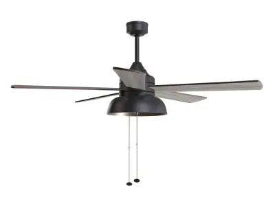 Brightondale Industrial Style Indoor Outdoor LED Ceiling Fan PBR 3D model