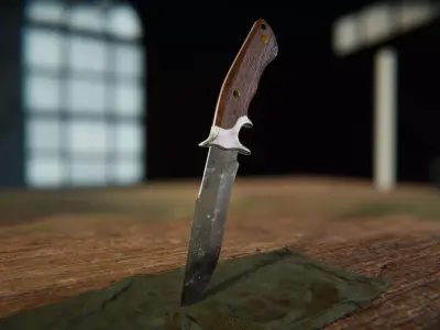 Survival Knife Low-poly 3D model buy