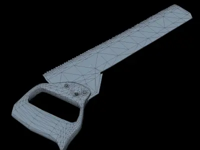 Handsaw Low Poly knife with wooden handle Low-poly 3D model
