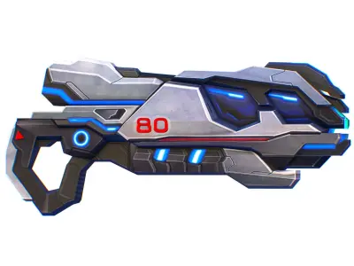 LowPoly Sci-Fi Cartoon Assault Blaster Future Low-poly 3D model