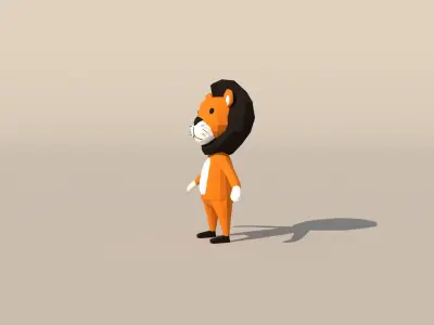 Character B094 Lion Cute  Low-poly 3D model