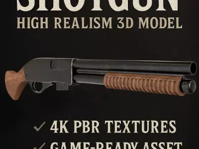 Sawn-off shotgun 3D model
