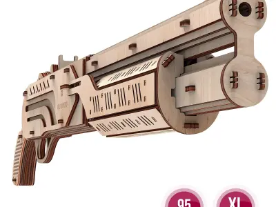 Shotgun - 3D DIY Wooden Mechanical Puzzle Model 3D model