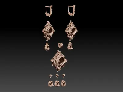 Pendants and earrings for woman 3D print model