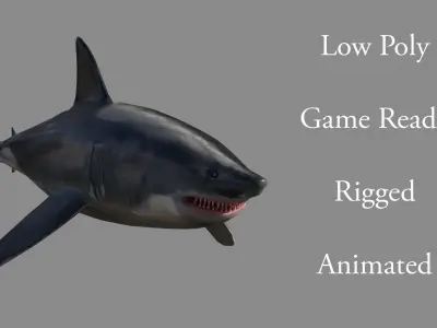Shark - Game Ready - Rigged Low-poly 3D model