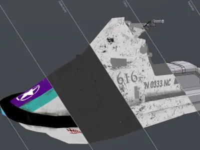 Ski Jet Game ready model Low-poly 3D model