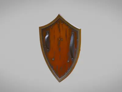Medieval Shield for Games Low-poly 3D model