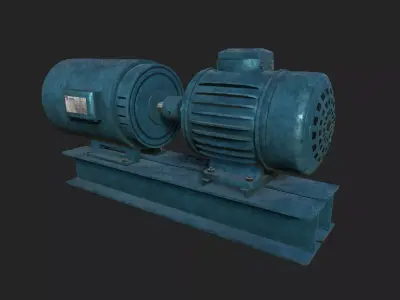Generator Set electric motor Low-poly 3D model
