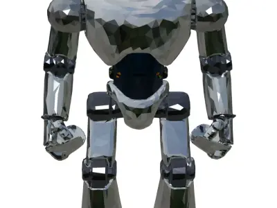 Cute Sci-Fi Metallic Robot - Low Poly PBR  Low-poly 3D model