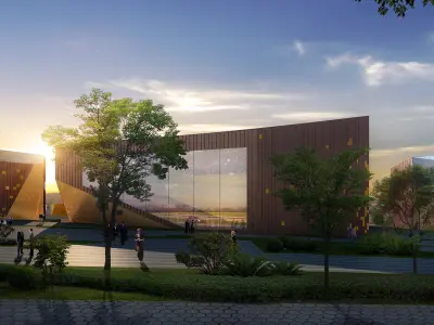 3Dmax fashion city commercial square building 384 3D model
