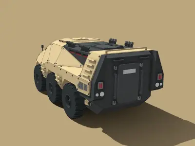 Amphibious APC Lowpoly Low-poly 3D model