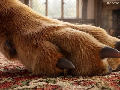 Dog Paw Fur For Maya 3D model