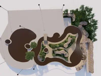 public park-Private Park Landscape 3D model buy